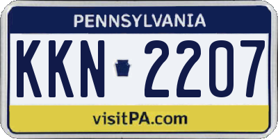 PA license plate KKN2207