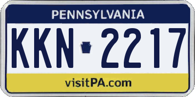 PA license plate KKN2217