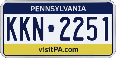 PA license plate KKN2251