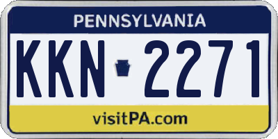 PA license plate KKN2271