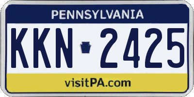 PA license plate KKN2425