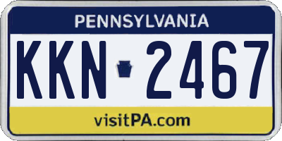 PA license plate KKN2467