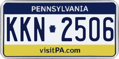 PA license plate KKN2506