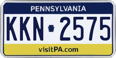 PA license plate KKN2575