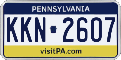 PA license plate KKN2607