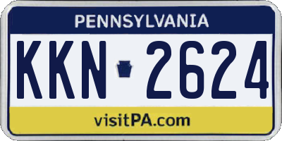 PA license plate KKN2624