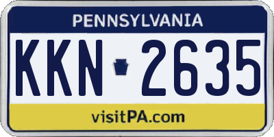 PA license plate KKN2635