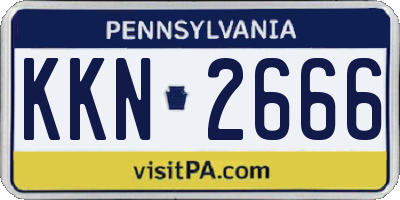 PA license plate KKN2666