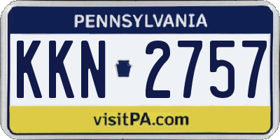 PA license plate KKN2757
