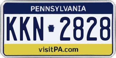 PA license plate KKN2828