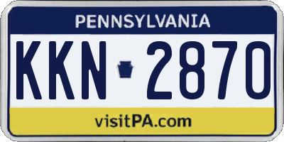 PA license plate KKN2870