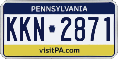 PA license plate KKN2871