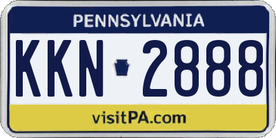 PA license plate KKN2888