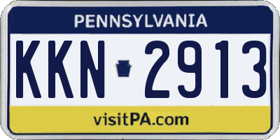PA license plate KKN2913