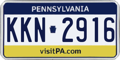 PA license plate KKN2916