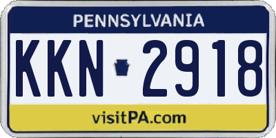 PA license plate KKN2918