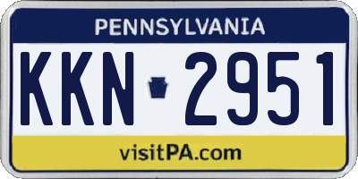 PA license plate KKN2951