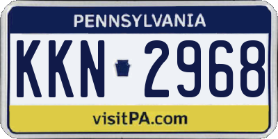 PA license plate KKN2968