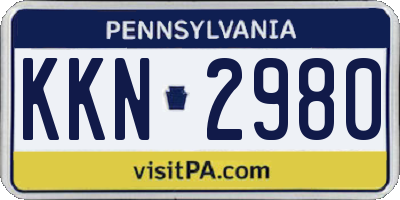 PA license plate KKN2980