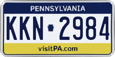 PA license plate KKN2984