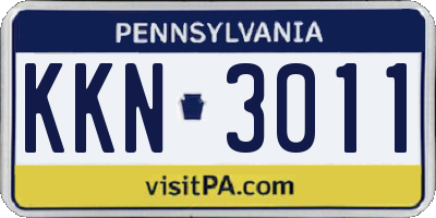 PA license plate KKN3011