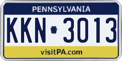 PA license plate KKN3013