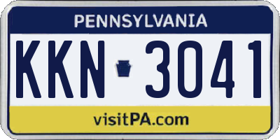 PA license plate KKN3041