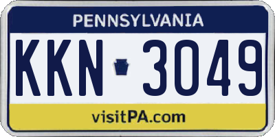 PA license plate KKN3049