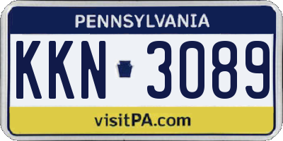 PA license plate KKN3089