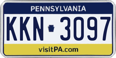 PA license plate KKN3097