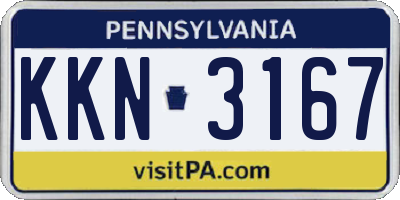 PA license plate KKN3167
