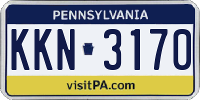 PA license plate KKN3170