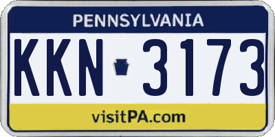 PA license plate KKN3173