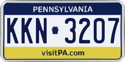 PA license plate KKN3207