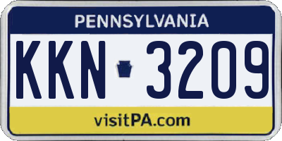PA license plate KKN3209
