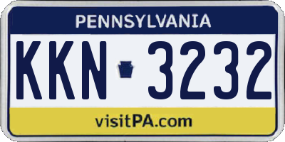 PA license plate KKN3232