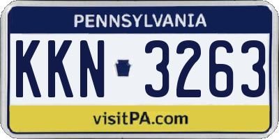 PA license plate KKN3263
