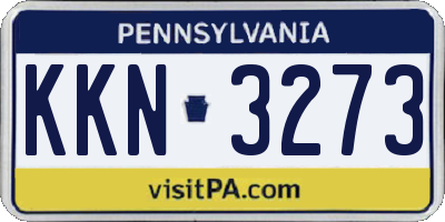 PA license plate KKN3273