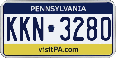PA license plate KKN3280
