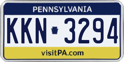 PA license plate KKN3294