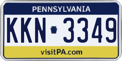 PA license plate KKN3349