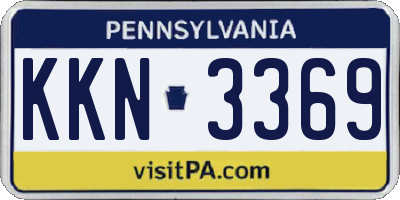 PA license plate KKN3369