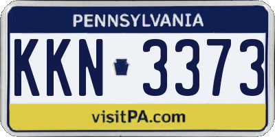 PA license plate KKN3373