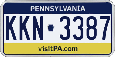 PA license plate KKN3387