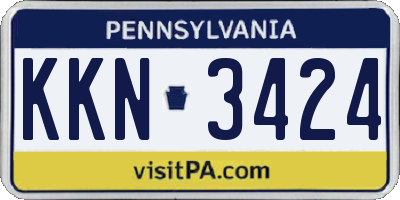 PA license plate KKN3424