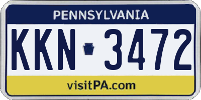 PA license plate KKN3472