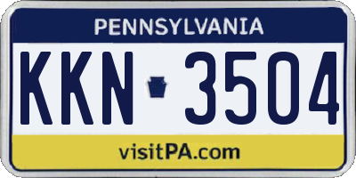 PA license plate KKN3504