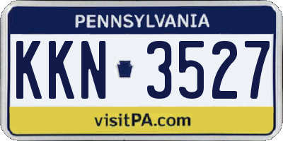 PA license plate KKN3527
