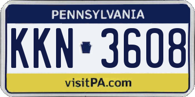 PA license plate KKN3608