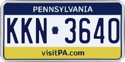 PA license plate KKN3640
